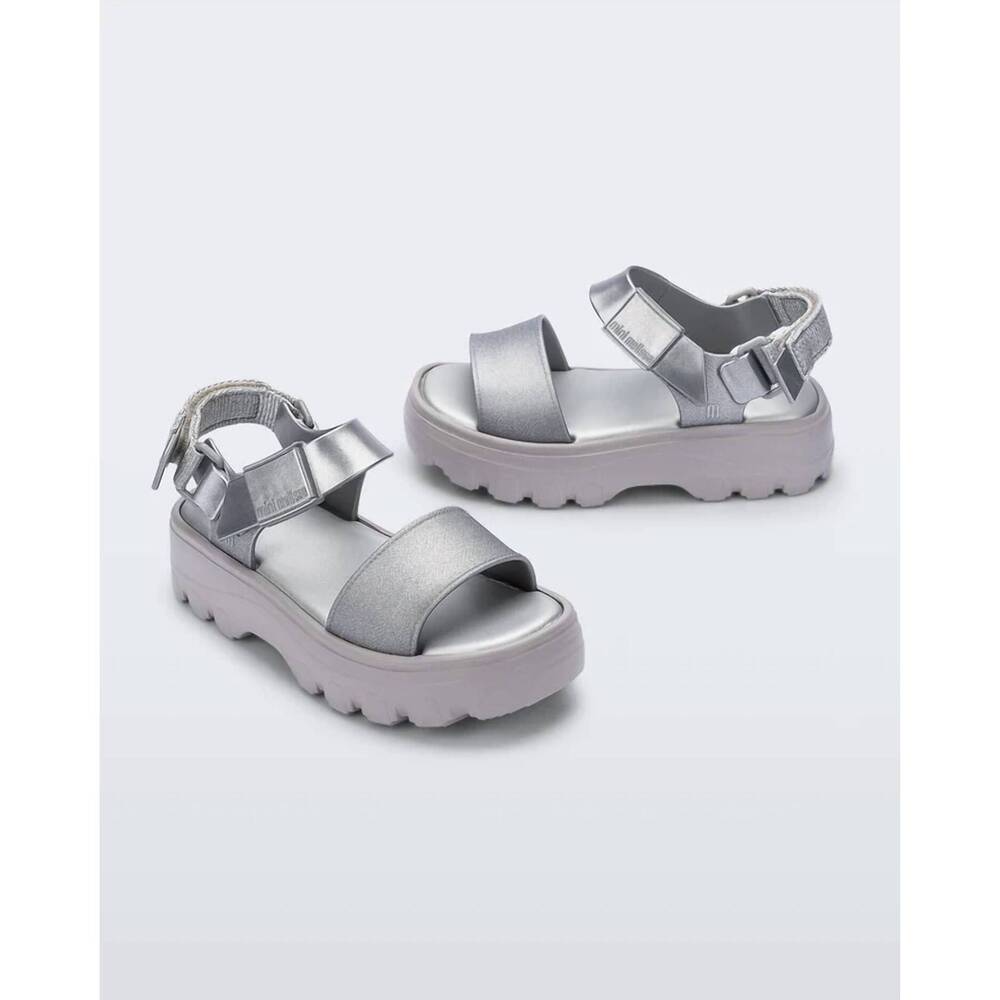 NEW MINI MELISSA women's kick off sandal in silver
